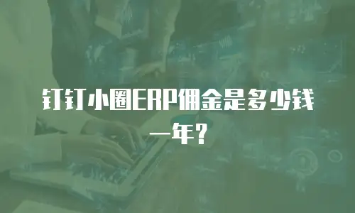 钉钉小圈ERP佣金是多少钱一年？