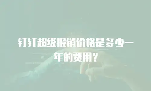 钉钉超级报销价格是多少一年的费用？