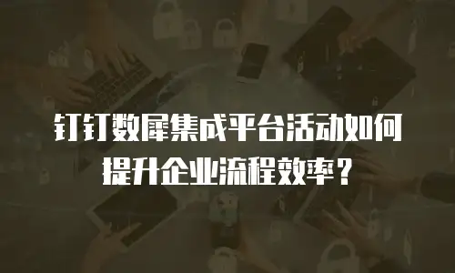 钉钉数犀集成平台活动如何提升企业流程效率？