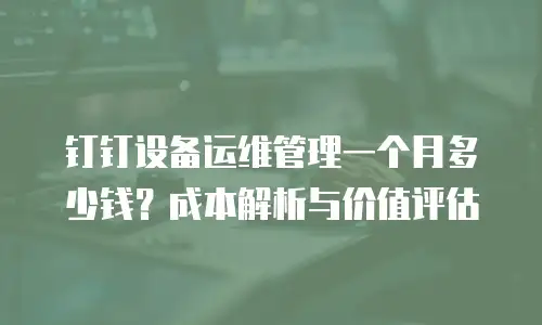 钉钉设备运维管理一个月多少钱？成本解析与价值评估