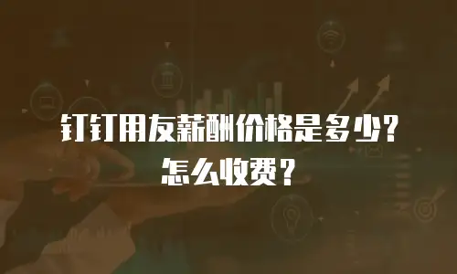 钉钉用友薪酬价格是多少？怎么收费？