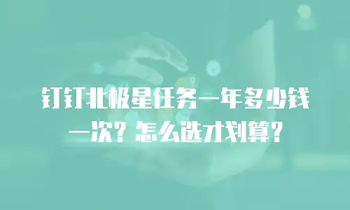 钉钉北极星任务一年多少钱一次？怎么选才划算？