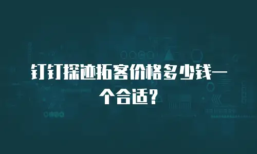 钉钉探迹拓客价格多少钱一个合适？