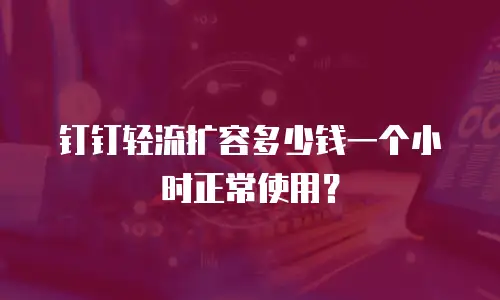 钉钉轻流扩容多少钱一个小时正常使用？