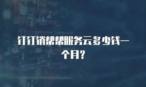 钉钉销帮帮服务云多少钱一个月？