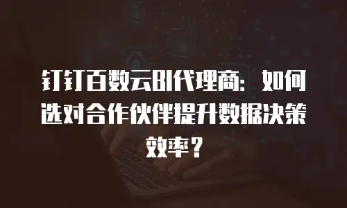 钉钉百数云BI代理商：如何选对合作伙伴提升数据决策效率？