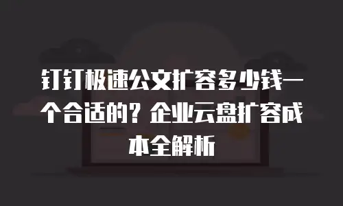 钉钉极速公文扩容多少钱一个合适的？企业云盘扩容成本全解析
