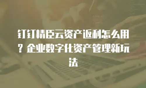 钉钉精臣云资产返利怎么用？企业数字化资产管理新玩法