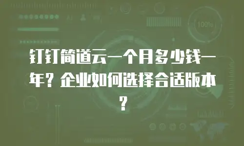 钉钉简道云一个月多少钱一年？企业如何选择合适版本？