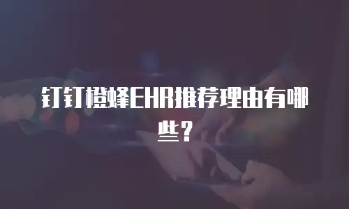 钉钉橙蜂EHR推荐理由有哪些？