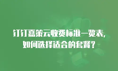 钉钉嘉策云收费标准一览表，如何选择适合的套餐？