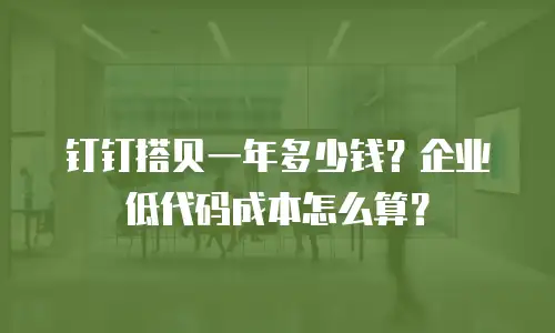 钉钉搭贝一年多少钱？企业低代码成本怎么算？
