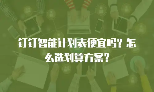 钉钉智能计划表便宜吗？怎么选划算方案？