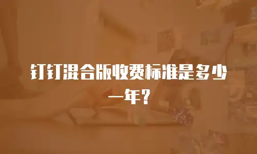钉钉混合版收费标准是多少一年？