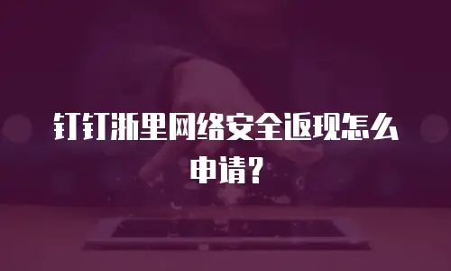 钉钉浙里网络安全返现怎么申请？