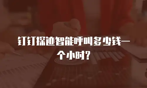 钉钉探迹智能呼叫多少钱一个小时？