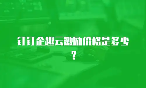 钉钉企趣云激励价格是多少？