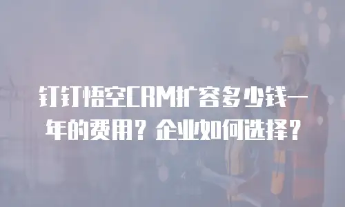 钉钉悟空CRM扩容多少钱一年的费用？企业如何选择？