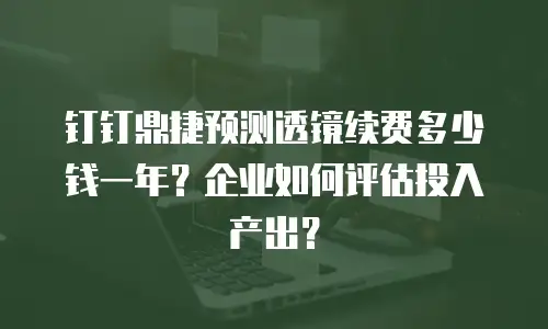 钉钉鼎捷预测透镜续费多少钱一年？企业如何评估投入产出？