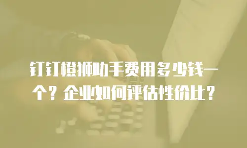 钉钉橙狮助手费用多少钱一个？企业如何评估性价比？