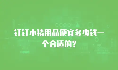 钉钉小猪用品便宜多少钱一个合适的？