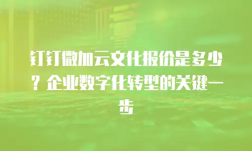 钉钉微加云文化报价是多少？企业数字化转型的关键一步