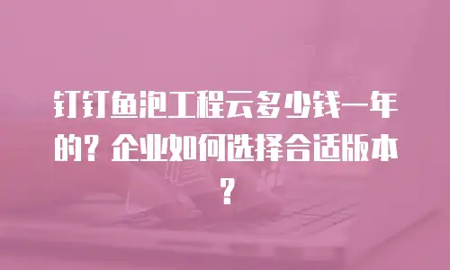 钉钉鱼泡工程云多少钱一年的？企业如何选择合适版本？