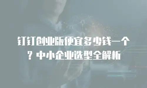 钉钉创业版便宜多少钱一个？中小企业选型全解析