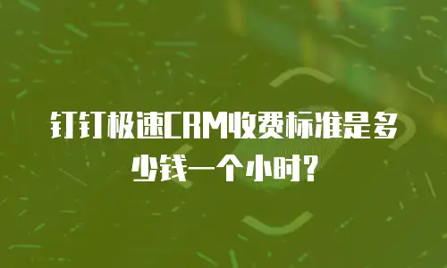钉钉极速CRM收费标准是多少钱一个小时？