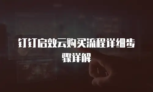 钉钉启效云购买流程详细步骤详解