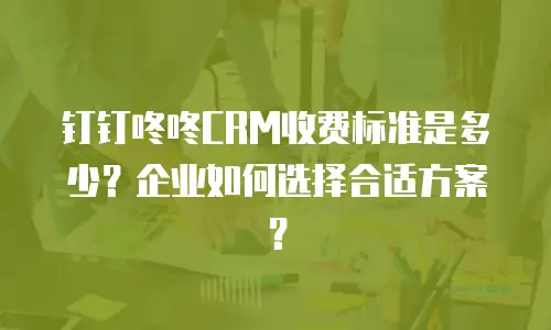 钉钉咚咚CRM收费标准是多少？企业如何选择合适方案？