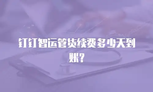 钉钉智运管货续费多少天到账？