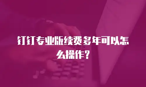 钉钉专业版续费多年可以怎么操作？