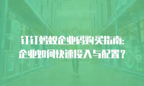 钉钉蚂蚁企业码购买指南：企业如何快速接入与配置？