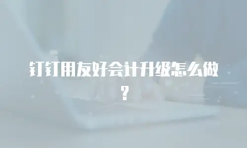 钉钉用友好会计升级怎么做？