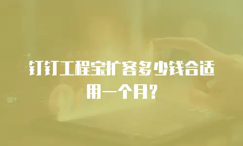 钉钉工程宝扩容多少钱合适用一个月？