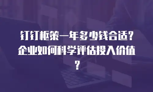 钉钉枢策一年多少钱合适？企业如何科学评估投入价值？