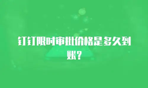 钉钉限时审批价格是多久到账？