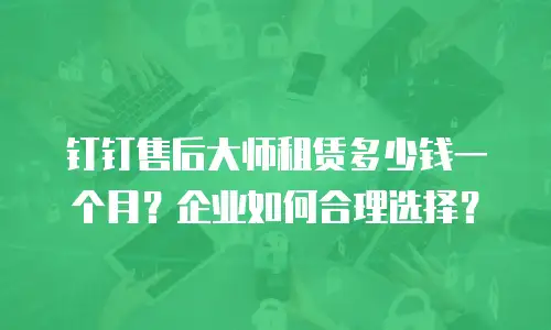 钉钉售后大师租赁多少钱一个月？企业如何合理选择？
