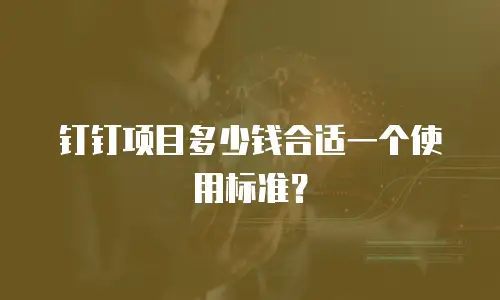 钉钉项目多少钱合适一个使用标准？