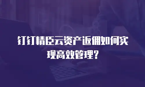 钉钉精臣云资产返佣如何实现高效管理？