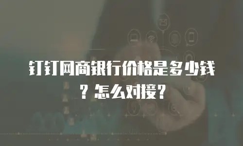 钉钉网商银行价格是多少钱？怎么对接？