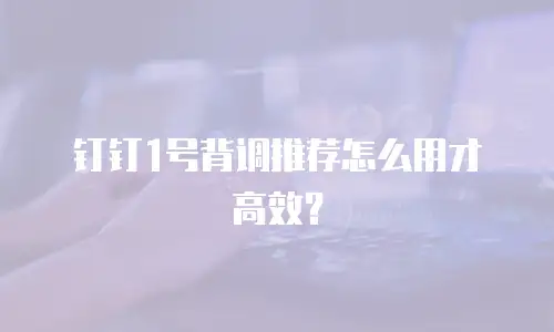 钉钉1号背调推荐怎么用才高效？