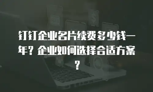钉钉企业名片续费多少钱一年？企业如何选择合适方案？