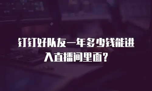 钉钉好队友一年多少钱能进入直播间里面？