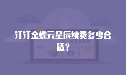 钉钉金蝶云星辰续费多少合适？