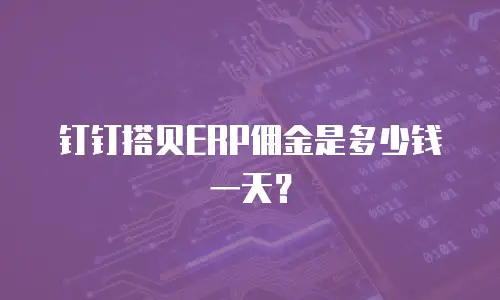 钉钉搭贝ERP佣金是多少钱一天？