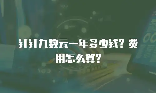 钉钉九数云一年多少钱？费用怎么算？