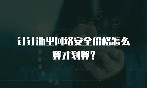钉钉浙里网络安全价格怎么算才划算？