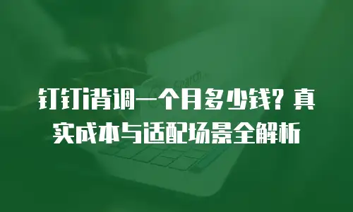 钉钉i背调一个月多少钱？真实成本与适配场景全解析